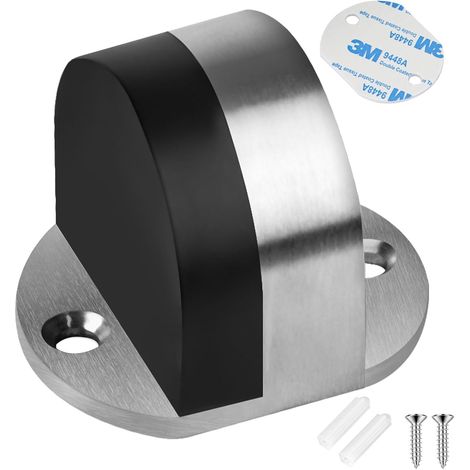 Bodenmontierter Türstopper, selbstklebender Türstopper aus Edelstahl mit Schrauben und selbstklebenden Pads für Zuhause und Büro (1/5)