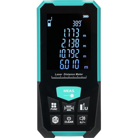 Télémètre laser professionnel 50 m / 164 ft,Mètre ruban laser avec télémètre, modes de mesure,volume unique, volume continu, surface et théorème de Pythagore (1/5)