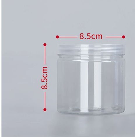(Q-420ml)1 bouteille d'emballage en plastique PET transparente vide avec fermeture hermétique, type seau circulaire, bocal à biscuits, boîte de conservation alimentaire scellée, récipient de stockage (1/5)