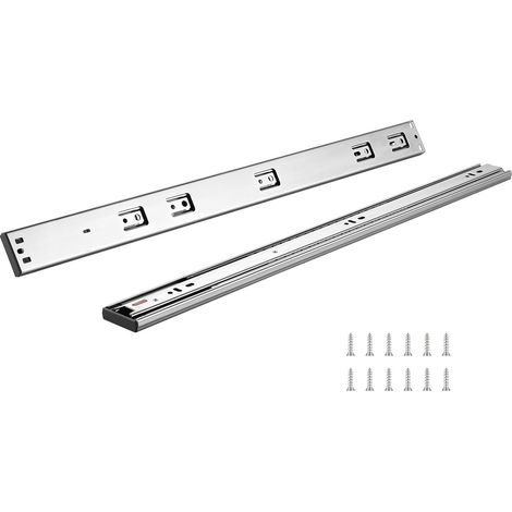 Schubladenschienen 609,6 mm, 6 Paare, seitliche Montage, Vollauszug, Soft-Close-Funktion, hochbelastbarer Stahl, Tragfähigkeit 45 kg. (1/5)
