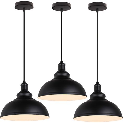 (3PCS)Vintage Pendant Light Black Industrial Ceiling Light Classic Modern Chandelier Iron Metal Pendant Lights For Bar Cafe Office