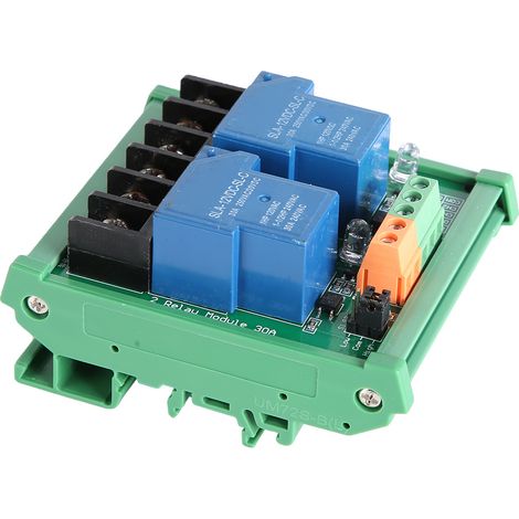 Module relais 2 canaux 30 A 12 V avec isolation par optocoupleur CMS pour déclenchement haut et bas (1/5)