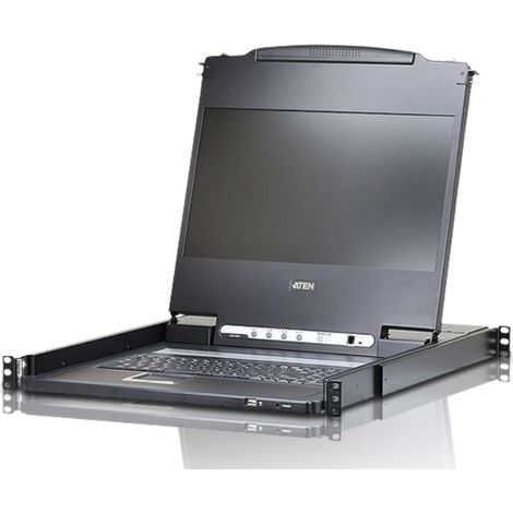 Console LCD Full HD da 17,3" widescreen con DVI/HDMI e tastiera francese, modello CL6700MW-ATA-2XK06FG di Aten.