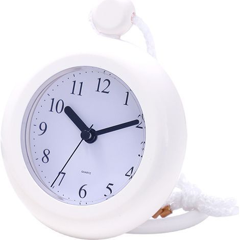 Badezimmer-Wanduhr, weiße Duschwanduhr, wasserdicht, geeignet für den Einsatz im Badezimmer, klares und gut lesbares Zifferblatt.