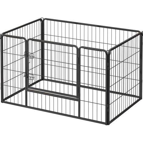 Parc pour Chiens, Chiot et Petits Animaux, en Métal, 122 x 80 x 70 cm, Noir (1/5)