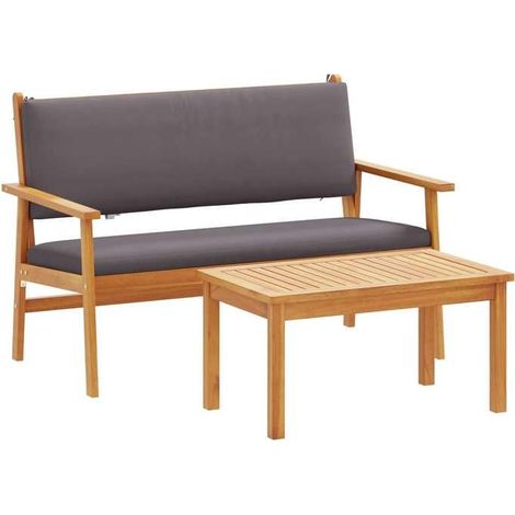 Ensemble de canapé de jardin - FAFEICY - 4106583 - Anthracite - Acacia massif - Coussins résistants aux intempéries (1/4)
