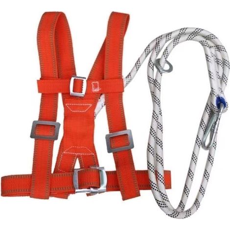 Kit de Harnais de Sécurité avec Lanière - Harnais Antichute Corps Complet - Ceinture Réglable - Support Ventral Épaissi - Pour Travail en Hauteur (1/5)