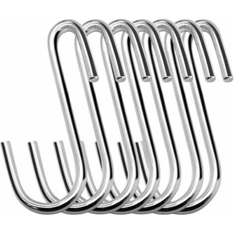 Lot de 20 crochets en S robustes de 6 cm pour cuisine, salle de bain, chambre et bureau (lot de 20, petit, argent) (1/5)