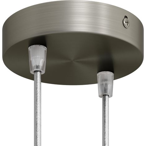 creative cables - Kit rosone cilindrico in Metallo a 2 Fori Smart - Compatibile con assistenti vocali - Conico, Titanio Satinato