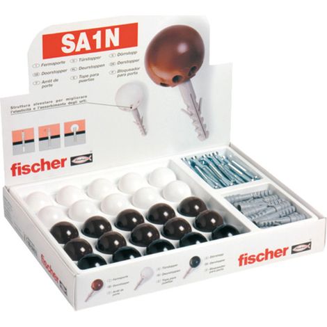 tassello con fermaporta con espositore sa 1n - colore marrone - espositore 25 pezzi