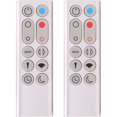 2 télécommandes de remplacement HP02 HP03 pour purificateur d'air, chauffage et ventilateur Pure Hot+Cool Link (argent)