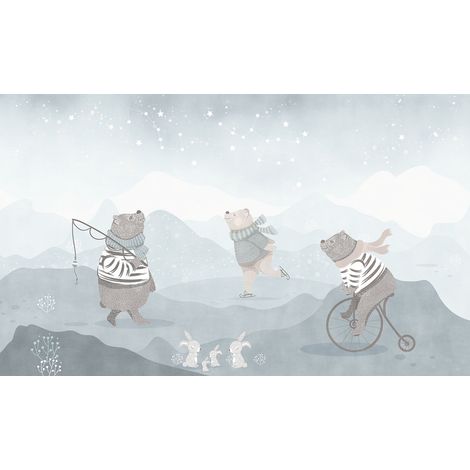 Papier peint panoramique Enfants - Oursons - 195 cm x 117 cm (1/2)