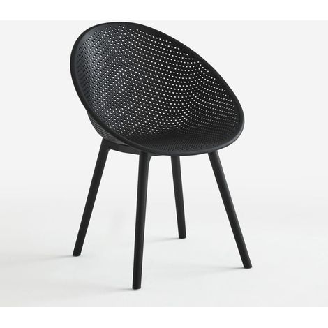 Silla moderna para bar al aire libre jardín cocina comedor Arielle - Negro (1/5)