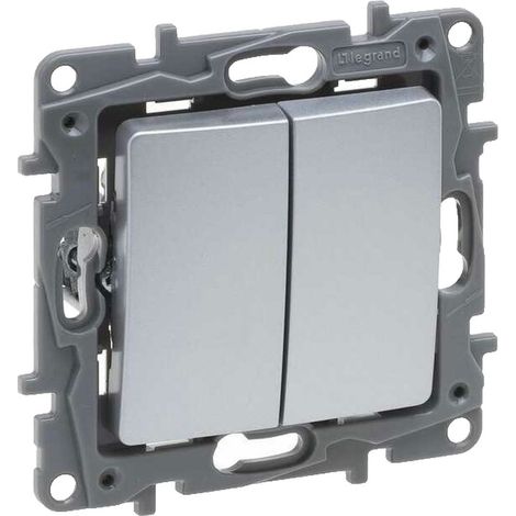 Interrupteur Legrand niloe selection 10 AX aluminium rétroéclairé