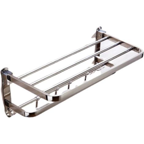 Porte-serviettes pliable - 40cm, Porte-serviettes en acier inoxydable, Porte-serviettes pour salle de bain, Suspension de matériel de salle de bain d'hôtel