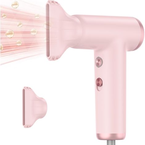 Sèche-cheveux Pro Travel, rose, sèche-cheveux à 300 millions d'ions négatifs, 110 000 tr/min, moteur sans balais, sèche-cheveux à séchage rapide,  sèche-cheveux ultra léger,  sèche-cheveux silencieux,