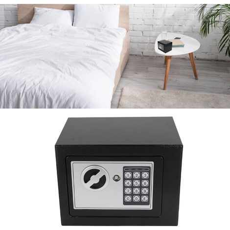 Mini coffre-fort/tirelire domestique avec clavier et clé, livré sans piles. (1/5)