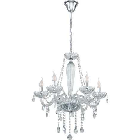 Suspension Basilano 1, lustre vintage 6 flammes, style Shabby Chic (1/3)