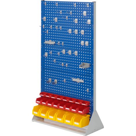 Kappes ®RasterPlan Stellwände doppelseitig Größe 5 - 8x Lochplatten 2x Schlitzplatten 1x Zubehörsortiment 62-teilig Enzianblau RAL 5010