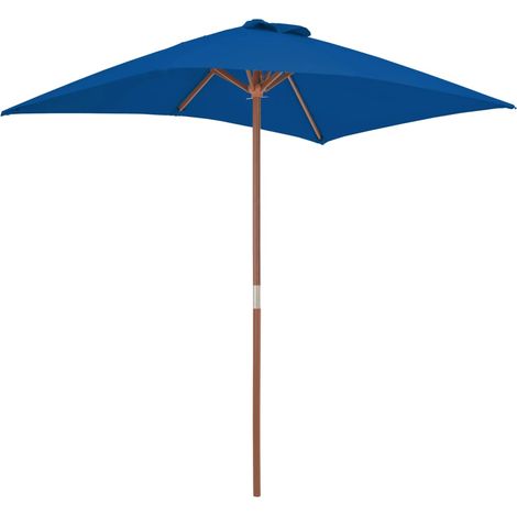 Parasol de Jardin/Parasol d'extérieur avec mât en bois Bleu 150x200 cm 85559 (1/5)