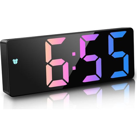 Réveil numérique amélioré pour chambres, horloge numérique LED à double alimentation, format 12/24 heures, luminosité réglable, fonction snooze, horloge de bureau pour la maison et le bureau (1/5)