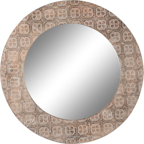 DKD Home Decor Miroir mural mandala bois 76x76 cm (1/3)