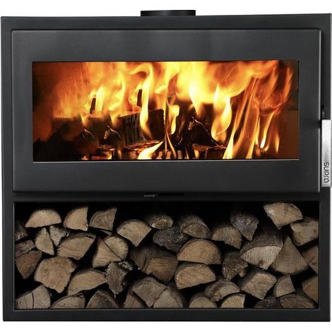 Supra – Poêle à bois 8,5kW avec double combustion – Bûches jusqu'à 50 cm – Sortie de fumée par le haut ou arrière – Cendrier amovible