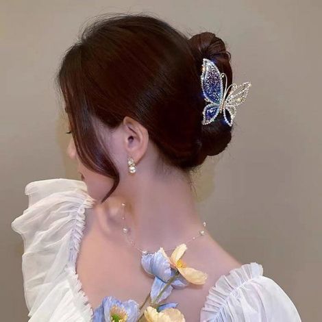 2 pinces cheveux métal antidérapantes, cheveux épais, femmes/filles, décoratives (1/5)