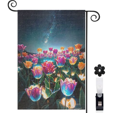 Drapeau de jardin décoration extérieure toile épaisse double face 30 x 45 cm pour cour maison terrasse (1/5)