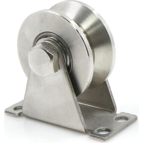Poulie de renvoi en acier inoxydable – Diamètre 48 mm – Capacité 150 kg – Roulements à billes en acier au carbone – Installation rapide (1/5)