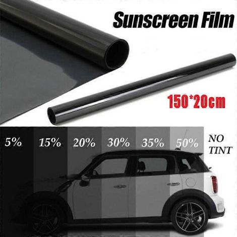 Film teinté noir pour vitres (5/25/50 %), protection solaire UV pour voiture et maison, rouleau de 100 x 50 cm. (1/5)