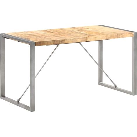 vidaXL Table à manger 140x70x75 cm bois de manguier massif brut (1/5)