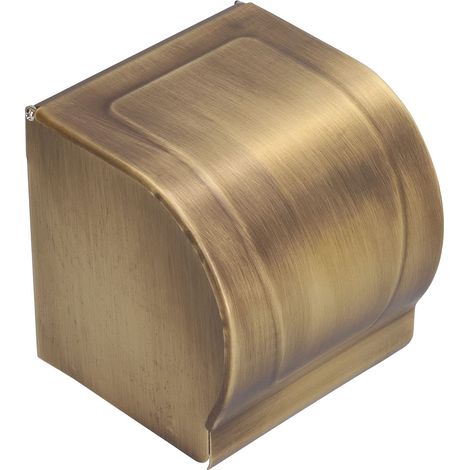 Toilettenpapierhalter und -spender, Toilettenpapierhalter mit luftdichtem Deckel in einem wandmontierten Toilettenpapierhalter, Kupfer, Bronze 105x128x120mm (1/5)