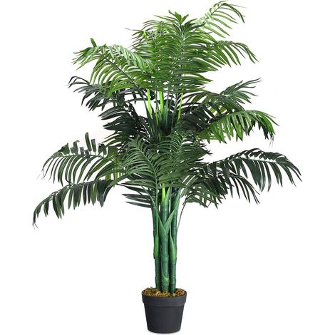 COSTWAY Palmera Artificial Altura 110cm Planta Árbol Artificial para Oficina Hogar Decoración Interior (1/5)