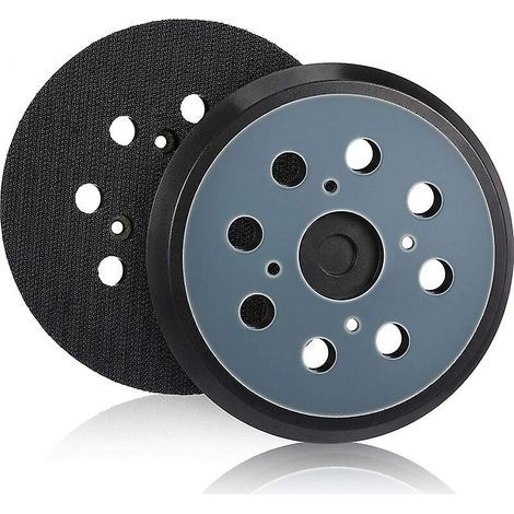 Disque de rechange de 125 mm pour ponceuse orbitale aléatoire, plateau de ponçage Velcro à 8 trous (bleu) [DB] (1/5)