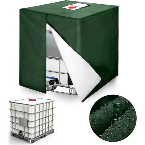 Funda impermeable para depósito IBC, Resistente a los rayos UV, Resistente a la lluvia, Tejido Oxford 210D, Dimensiones 120x100x116 cm (1/5)