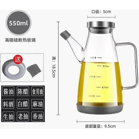 HONORNIC - Nouvelle bouteille distributrice d'huile avec bec verseur anti-goutte, bouteille distributrice d'huile d'olive en verre
