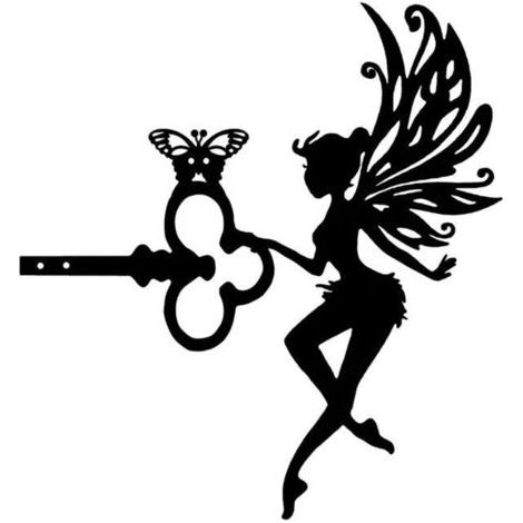Ange papillon, clé, métal Art mural décoration décoration d'intérieur créatif silhouette ferronnerie (1/5)
