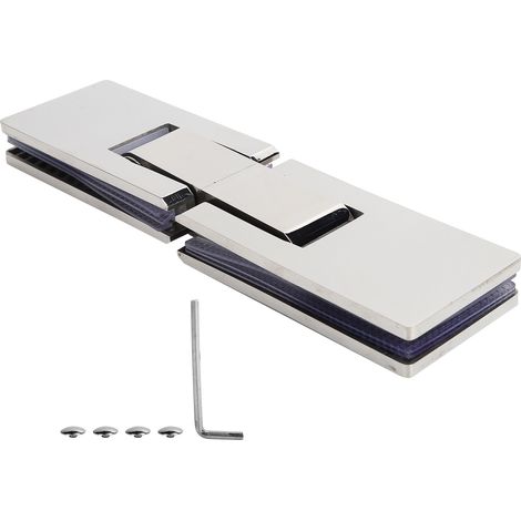 Pince de porte en acier inoxydable 180°, support de fixation pour verre de salle de bain, étrier mural pour miroir et cloisons, accessoire quincaillerie domestique. (1/5)