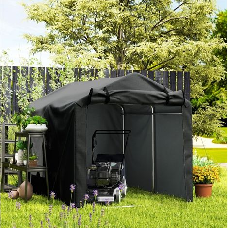 Rimessa da giardino impermeabile 220 x 157 x 165 cm nero OKMYHOME