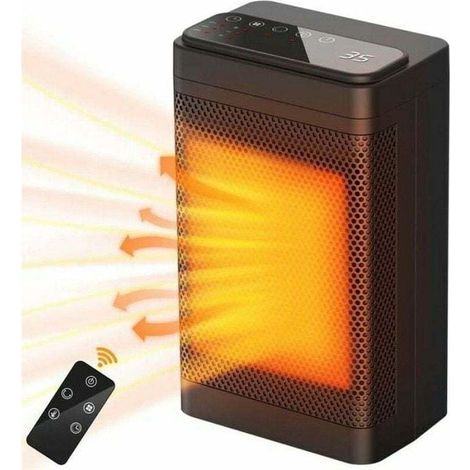 Calefactor cerámico de 1500 W, de bajo consumo, con temporizador de 12 horas y 3 modos de funcionamiento con protección táctil. (1/4)