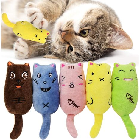 1 Jouet chat, Herbe à chat, Forme souris, Lin résistant, Mâchouiller dentition (1/5)