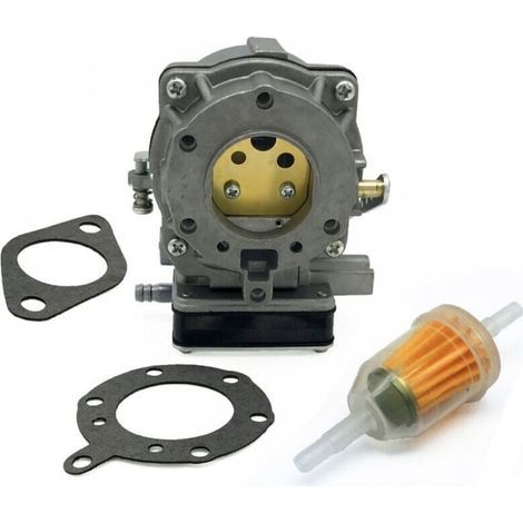 Kit carburateur 693480 pour moteur Briggs & Stratton 16,5 CV bicylindre 42A707 à quatre vis, outil de jardin, métal, argent (1/5)
