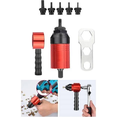 TrAdE Shop Traesio - Adattatore Per Rivetti Elettrici Per Trapano A Batteria M3 M4 M5 M6 M8 Utensili - (1/5)