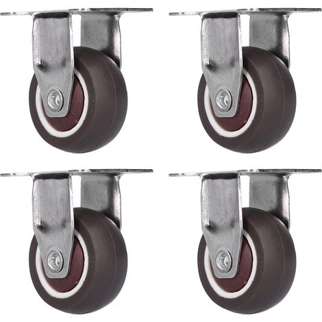 Lot de 4 roulettes industrielles silencieuses et écologiques en caoutchouc TPR marron (1/5)