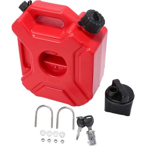 Réservoir de carburant de secours rouge 3L pour moto, bidon d'essence en plastique pour VTT (1/5)