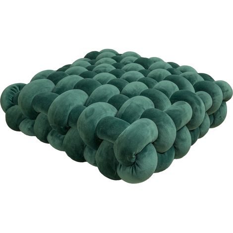 Coussin Nœud Carré - Décor Intérieur Main - 30 x 30 x 6 cm - Tissu Peluche - Pour Canapé Chaise Lit - 1 Pièce (1/5)