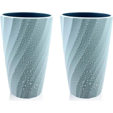 Lot de 2 gobelets incassables, souples et résistants pour brosses à dents de salle de bain (bleu foncé) (1/5)
