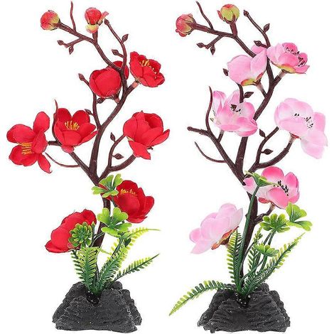 Lot de 2 assiettes à sushis décorées de fleurs artificielles réalistes. (1/5)