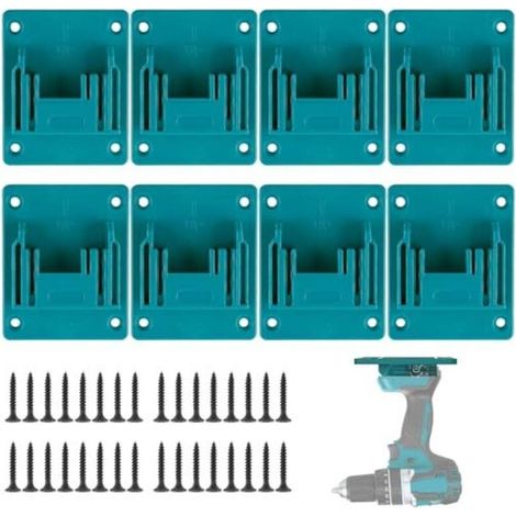 Support Outils Mural pour Makita 18V, 8 Pièces Support Machine Makita avec 32 Vis, Porte Outils Mural Support Perceuse pour Makita Perceuse sans Fil de Machine Atelier Stockage (Cyan Bleu) (1/5)